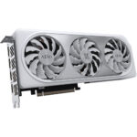 کارت گرافیک گیگابایت RTX 4060 Ti AERO OC 8G سفید نمای زاویه دار