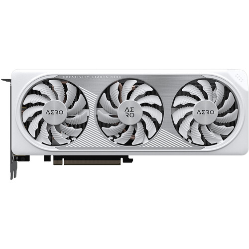کارت گرافیک گیگابایت RTX 4060 Ti AERO OC 8G سفید نمای روبرو سه فن