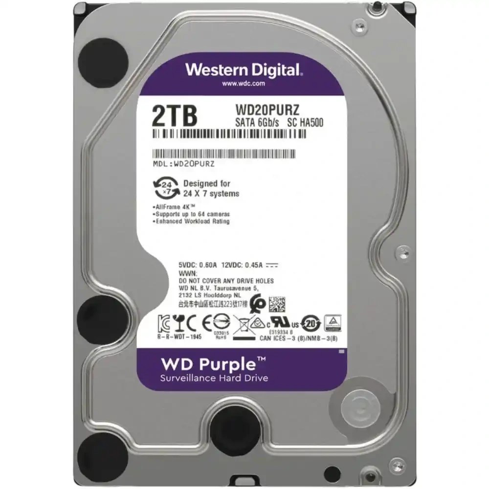 ThMrRFTK5yD53d2n هارد دیسک اینترنال وسترن دیجیتال Purple WD10PURZ ظرفیت 2 ترابایت - Image 1